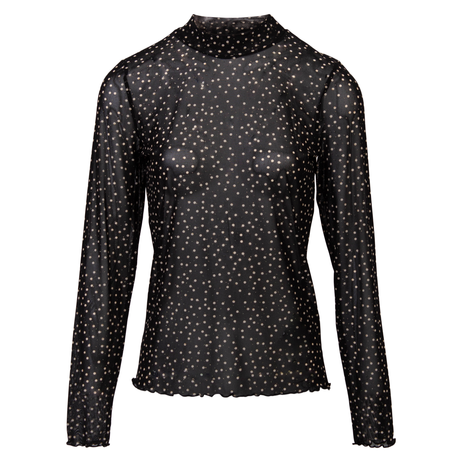 Elegant Sort Mesh Bluse til Damer – Et Must-Have