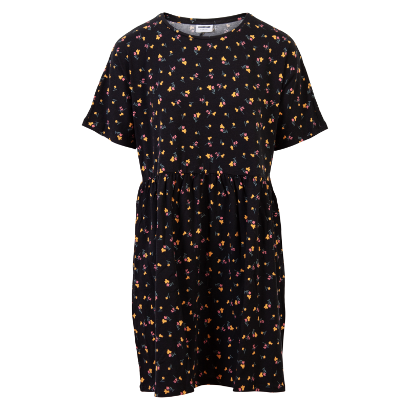 Elegant Sort Damekjole med Blomsterprint fra Noisy May
