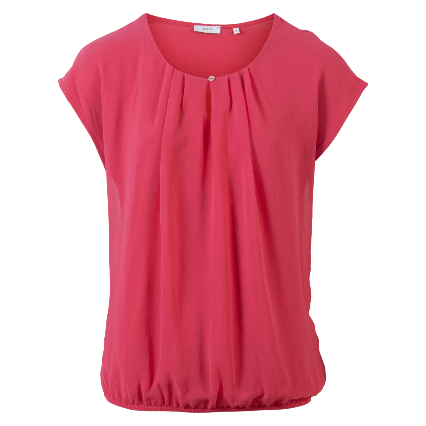 Elegant Kortærmet Chiffon Bluse til Dame i Dahlia