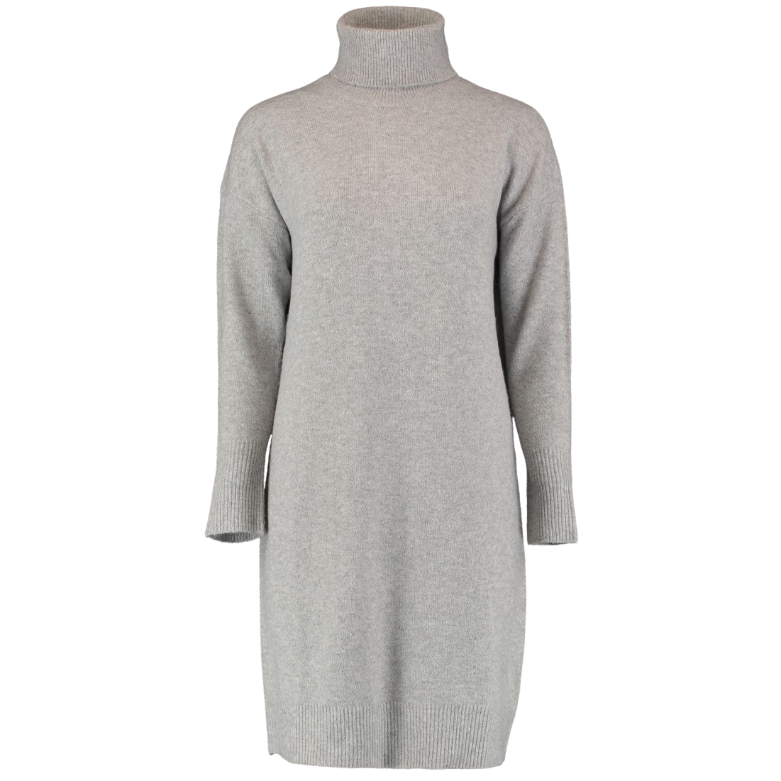 Elegant grå lang strikkjole til damer - perfekt til fest!