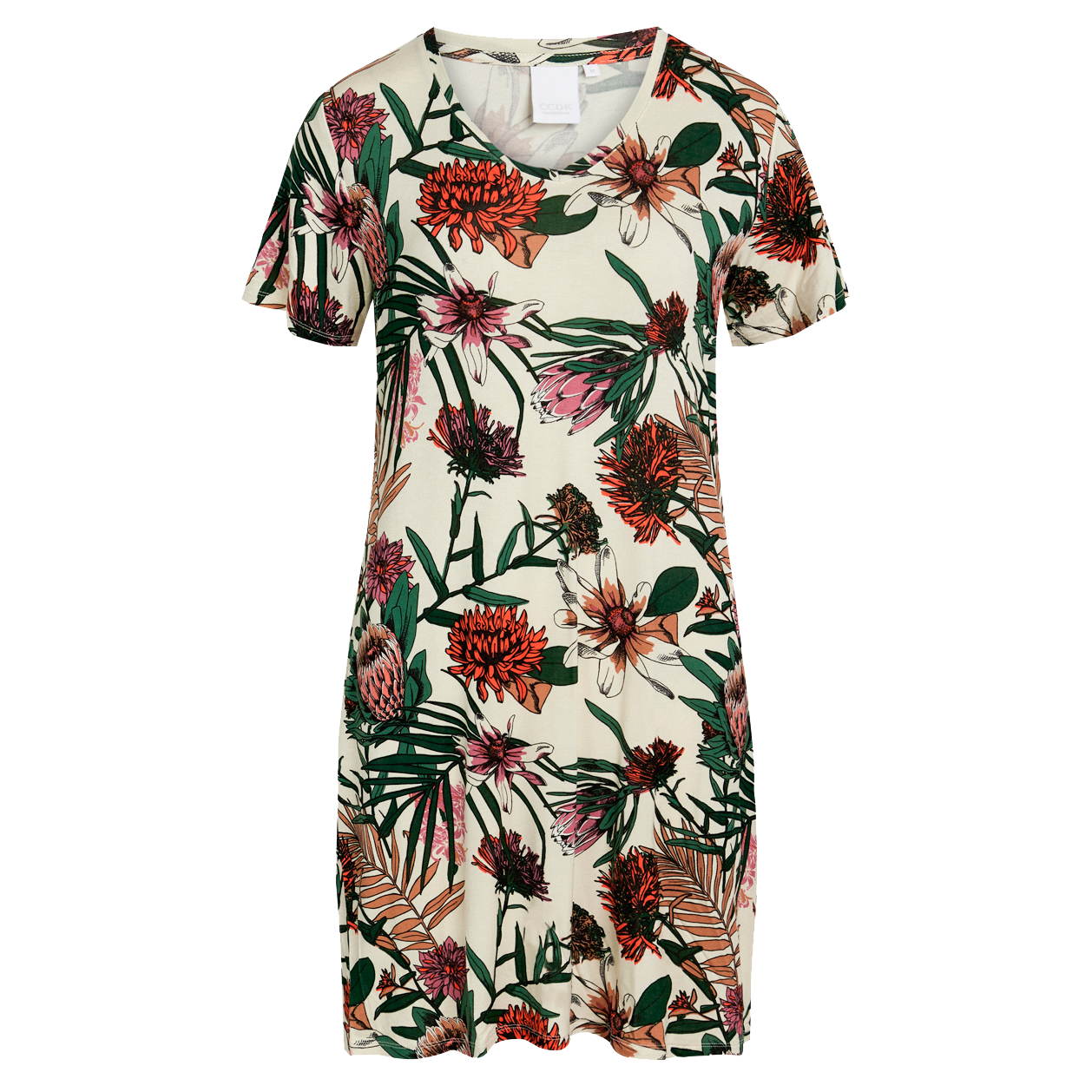 Elegant Blomsterprint Natkjole til Dame - Chalk