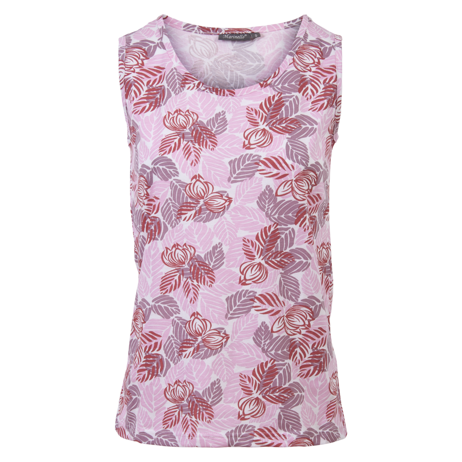 Dame T-shirt med Rund Hals - Scarlet Comb fra Marinello