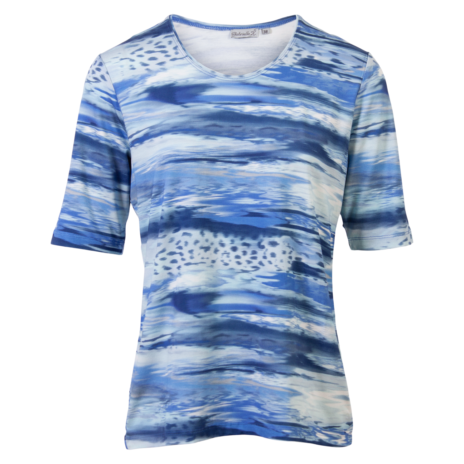 Dame T-shirt med All-Over Print i Jeans Farve - Must-Have!