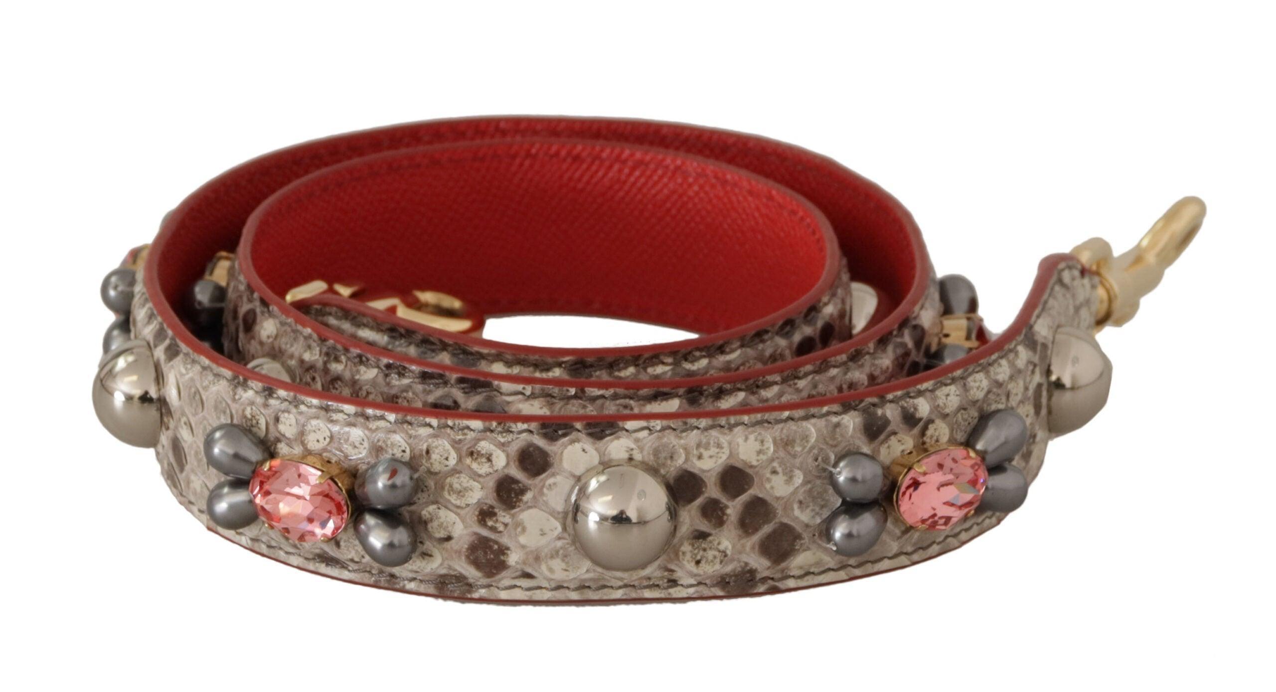 Beige Læder Skulderrem fra Dolce & Gabbana - Must-Have Accessory