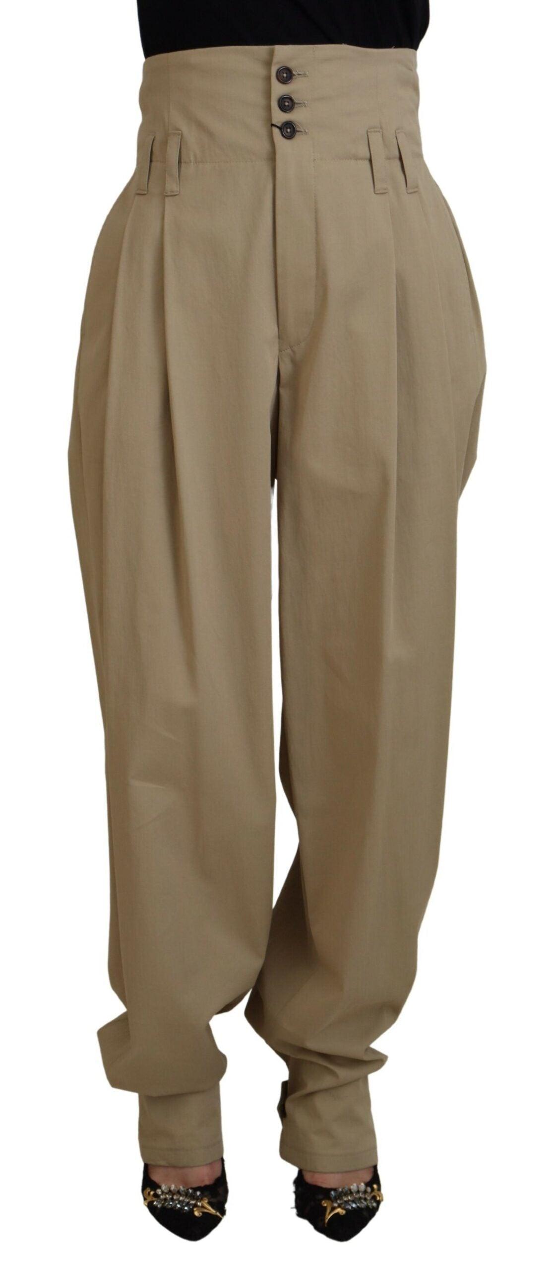 Brune High Waist Tapered Bukser fra Dolce & Gabbana