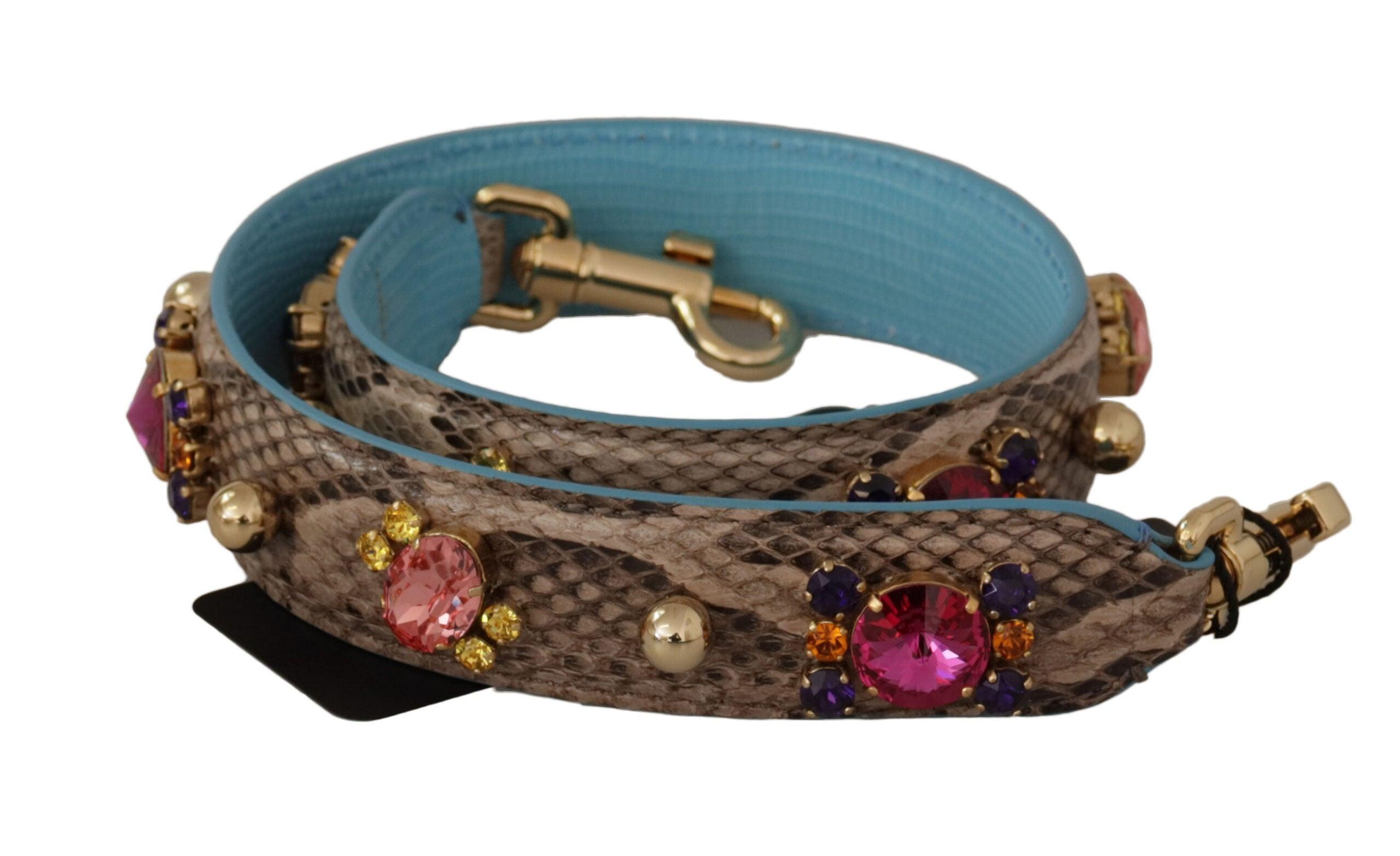 Brun Krystals Skulderrem fra Dolce & Gabbana - Eksklusivt Tilbud!