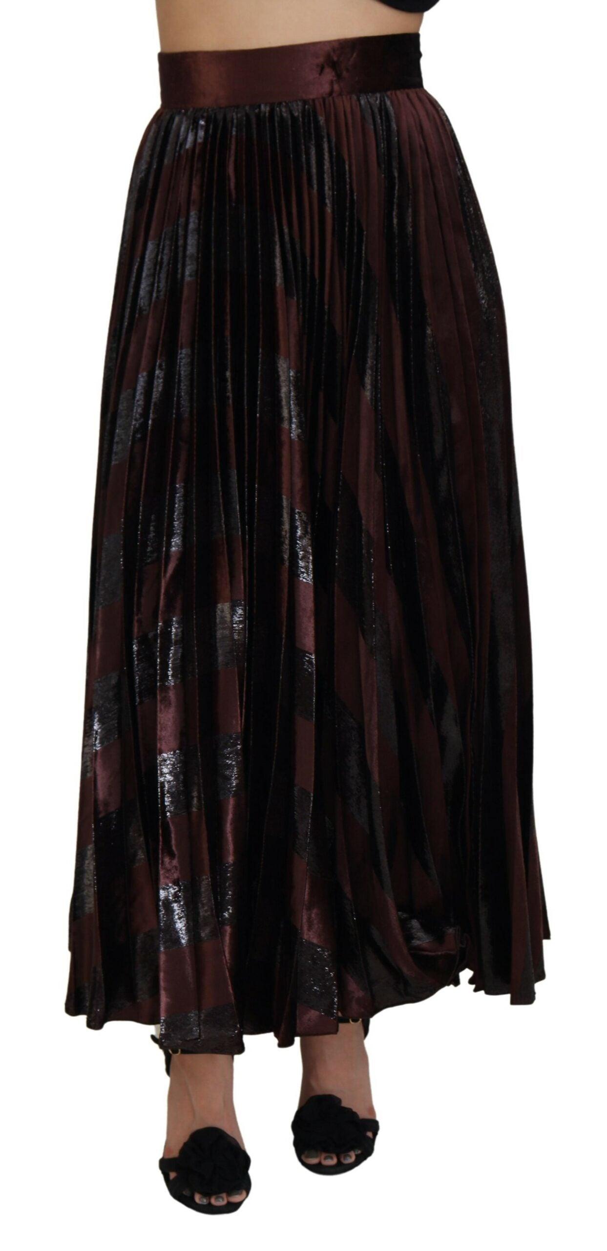 Brun Polyester A-Line Maxi Nederdel fra Dolce & Gabbana