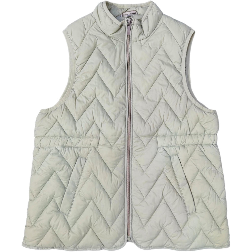 Kviltet Damevest i Desert Sage – Et Must-Have til Din Garderobe
