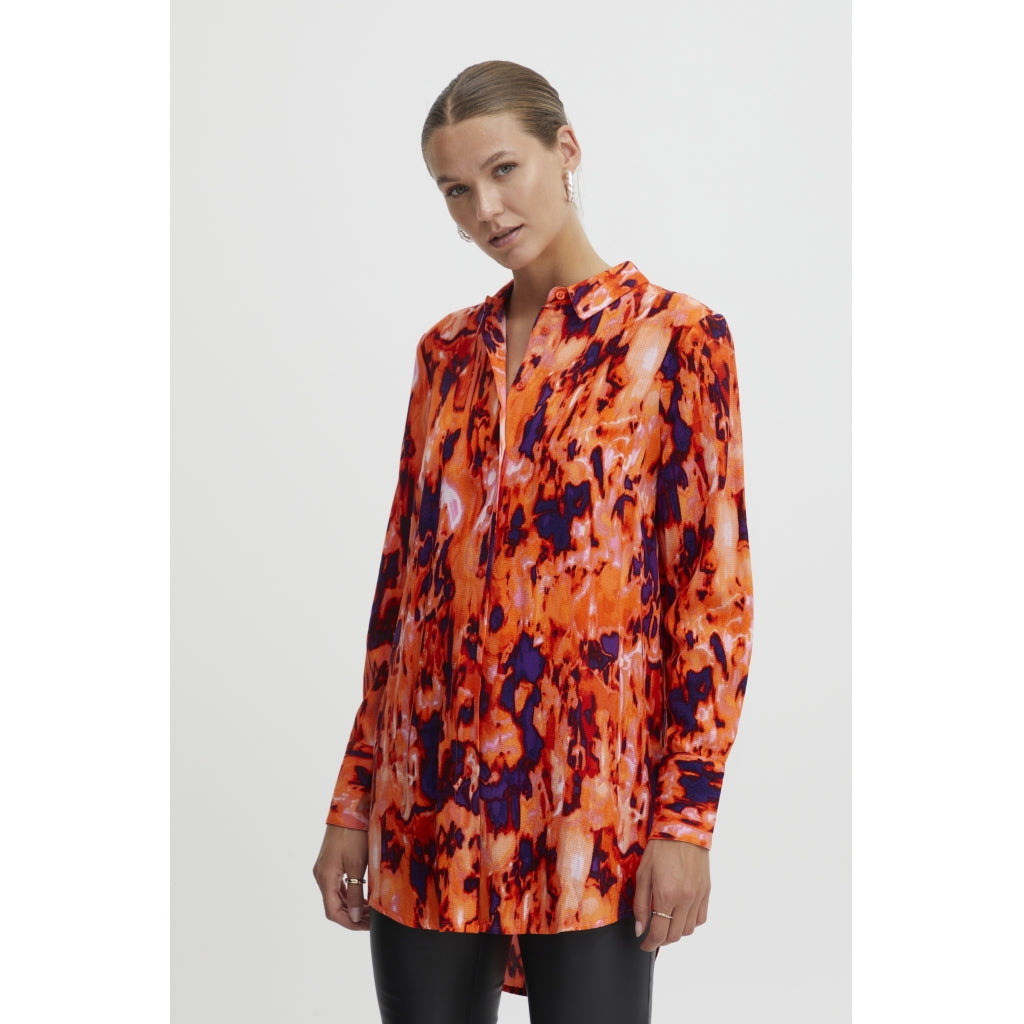 Dame Skjorte Ihkalova Koi Multi Print - Udsalg hos Ichi