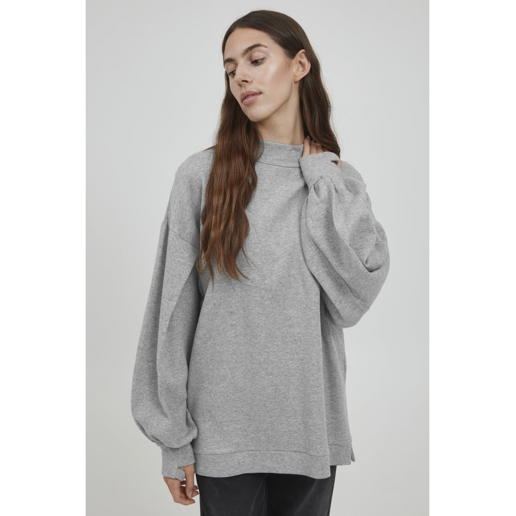 Dame Sweatshirt Ihazani – Lys Grå Melange Udsalg!