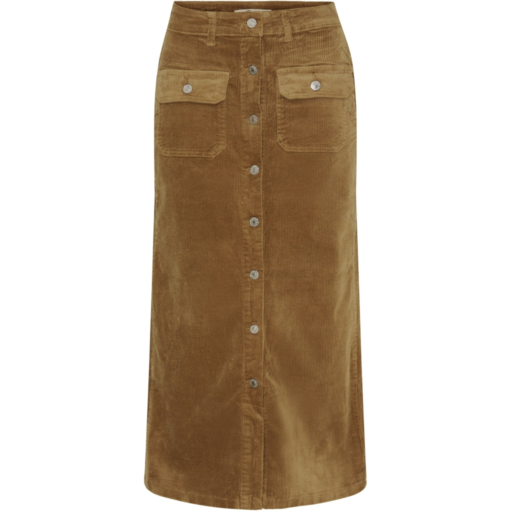 Elegant fløjlnederdel i camel fra Jewelly – Must-have!
