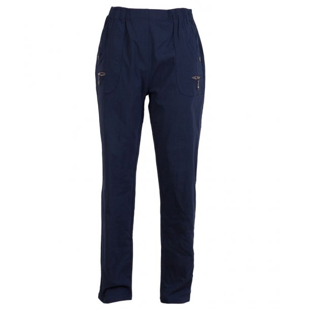 Elegant Navy Bukser til Dame med Unikke Detaljer