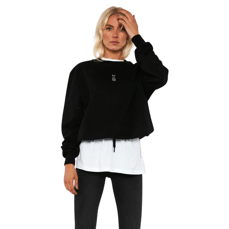 Y7 Unisex Sweatshirt i Sort med Justerbar Snøre - Trendy Valg
