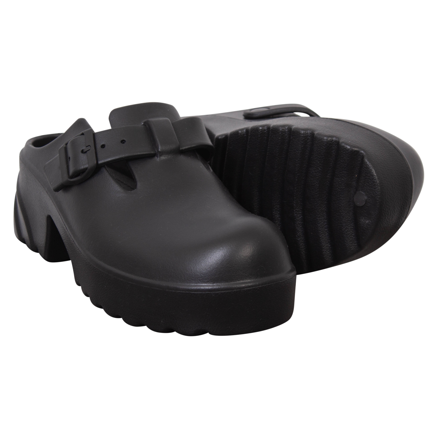 Chunky Clogs til Dame – Sort med Justerbare Spænder