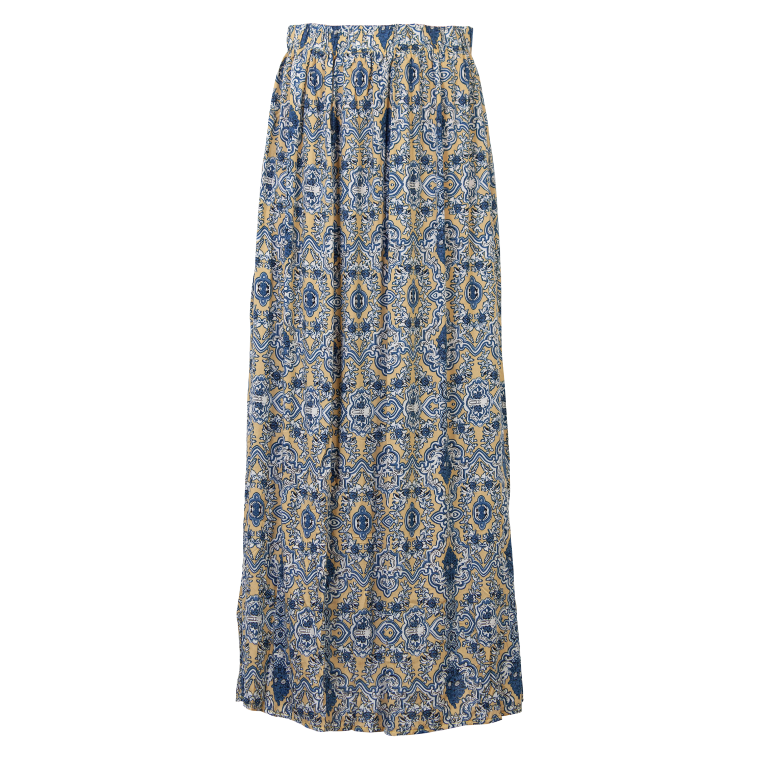 Lang gul og navy dame nederdel fra Câ´flo - Must-have!