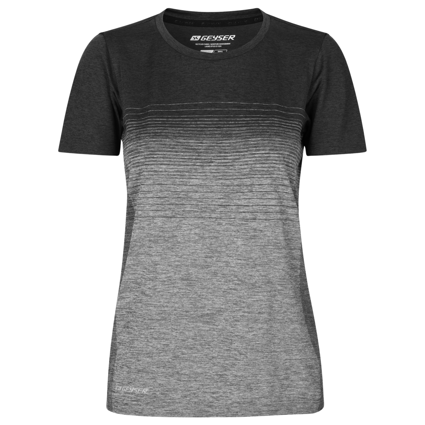 Komfortabel Dame Trænings T-Shirt i Grafit Melange