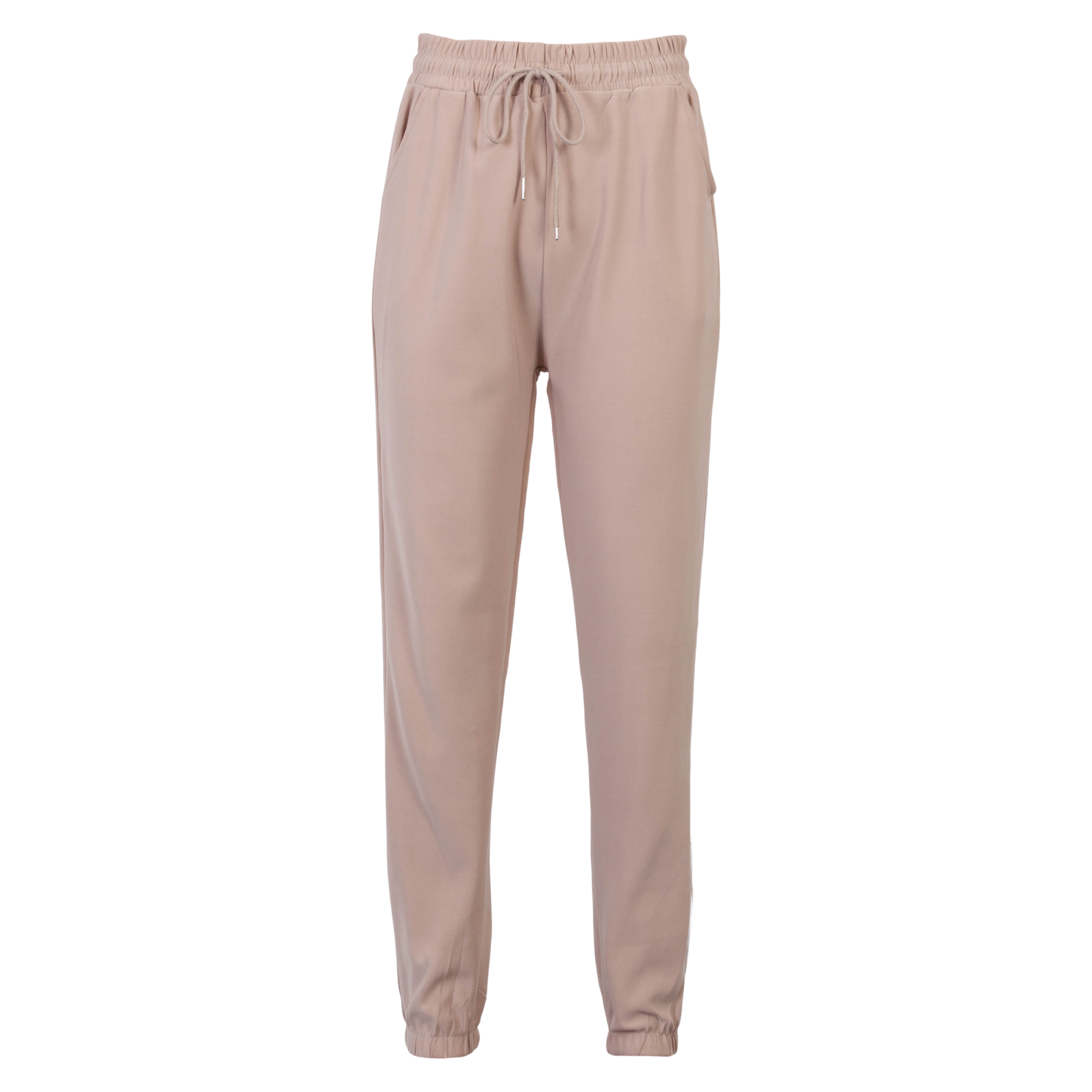 Sporty Beige Damebukser med Striber – Uundgåeligt Must-Have