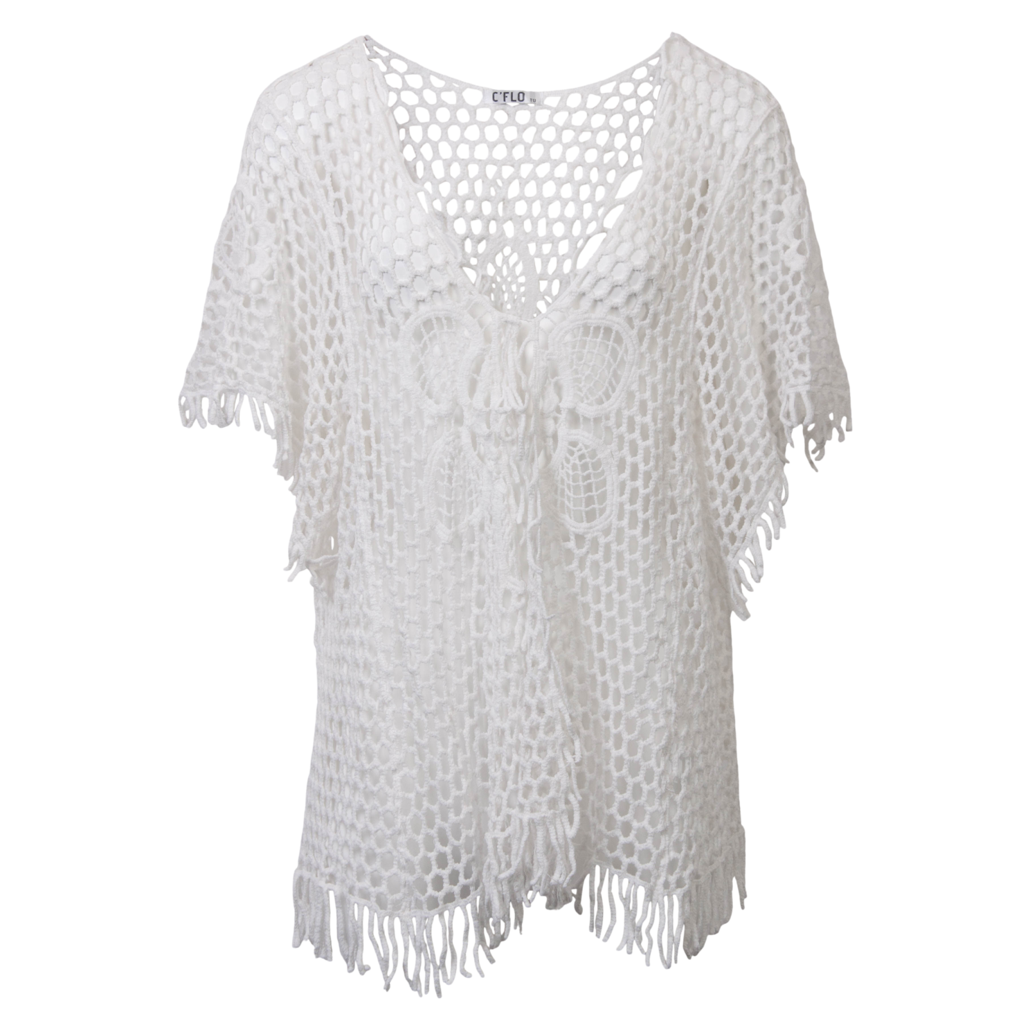 Elegant Hvid Hæklet Bluse til Dame – Must-Have!
