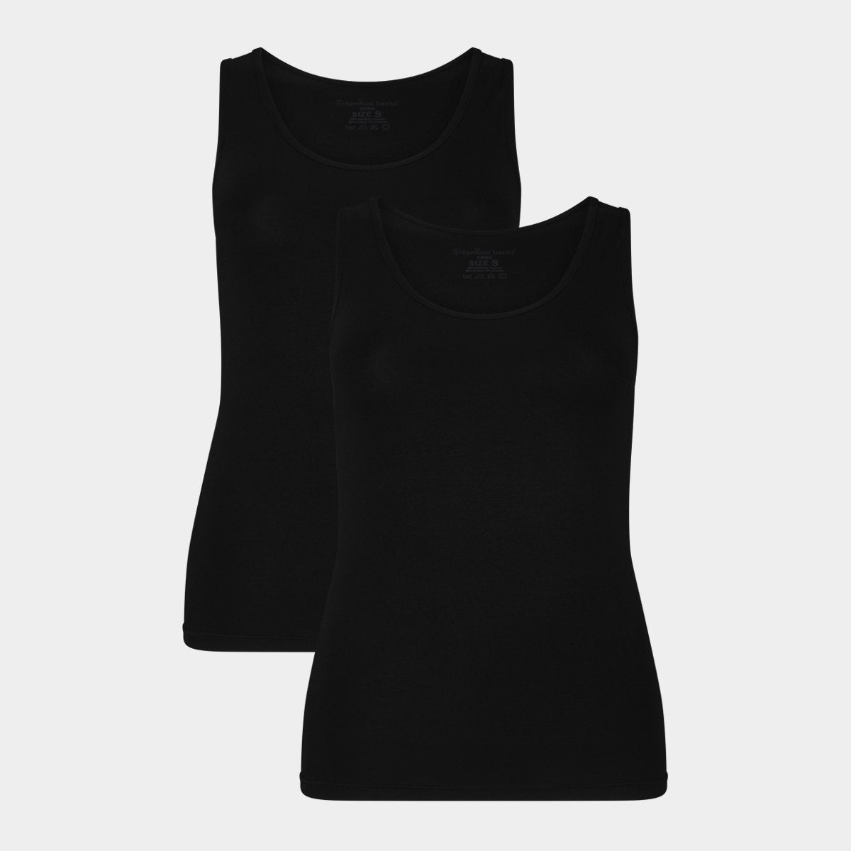Bambus Tank Top Med Brede Stropper Til Damer  Pak Sort  , fra Bamboo Basics hos Bambustøj.dk 8719008024155