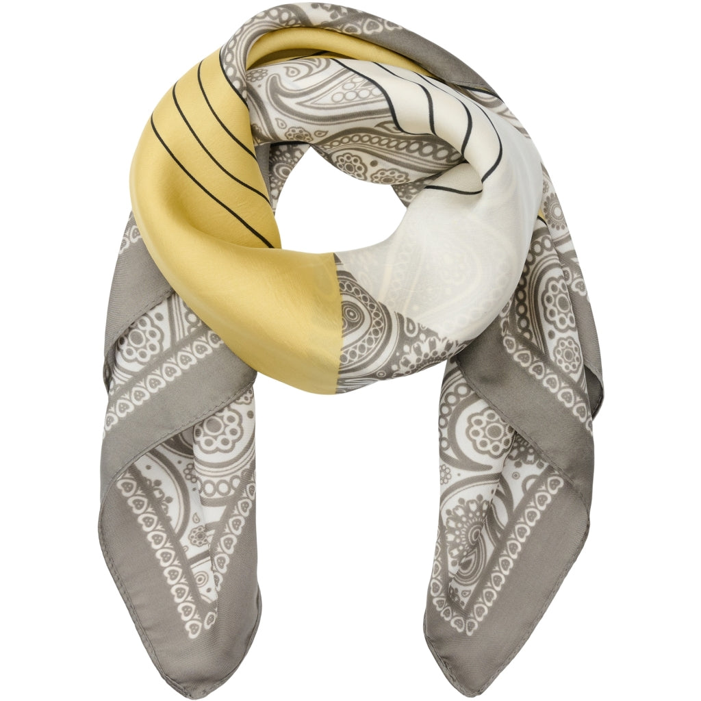 Dame ørklæ Mdceliane Scarf  Yellow Grey fra Marta Du Chateau hos Klædeskabet.dk 5715406713076