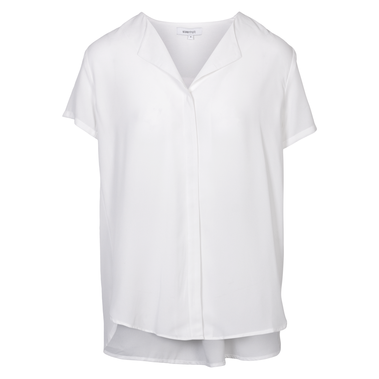 Clara Dame Kortærmet Bluse Plus Size  Bright White fra Steenholt hos dansk.dk 5712985479492