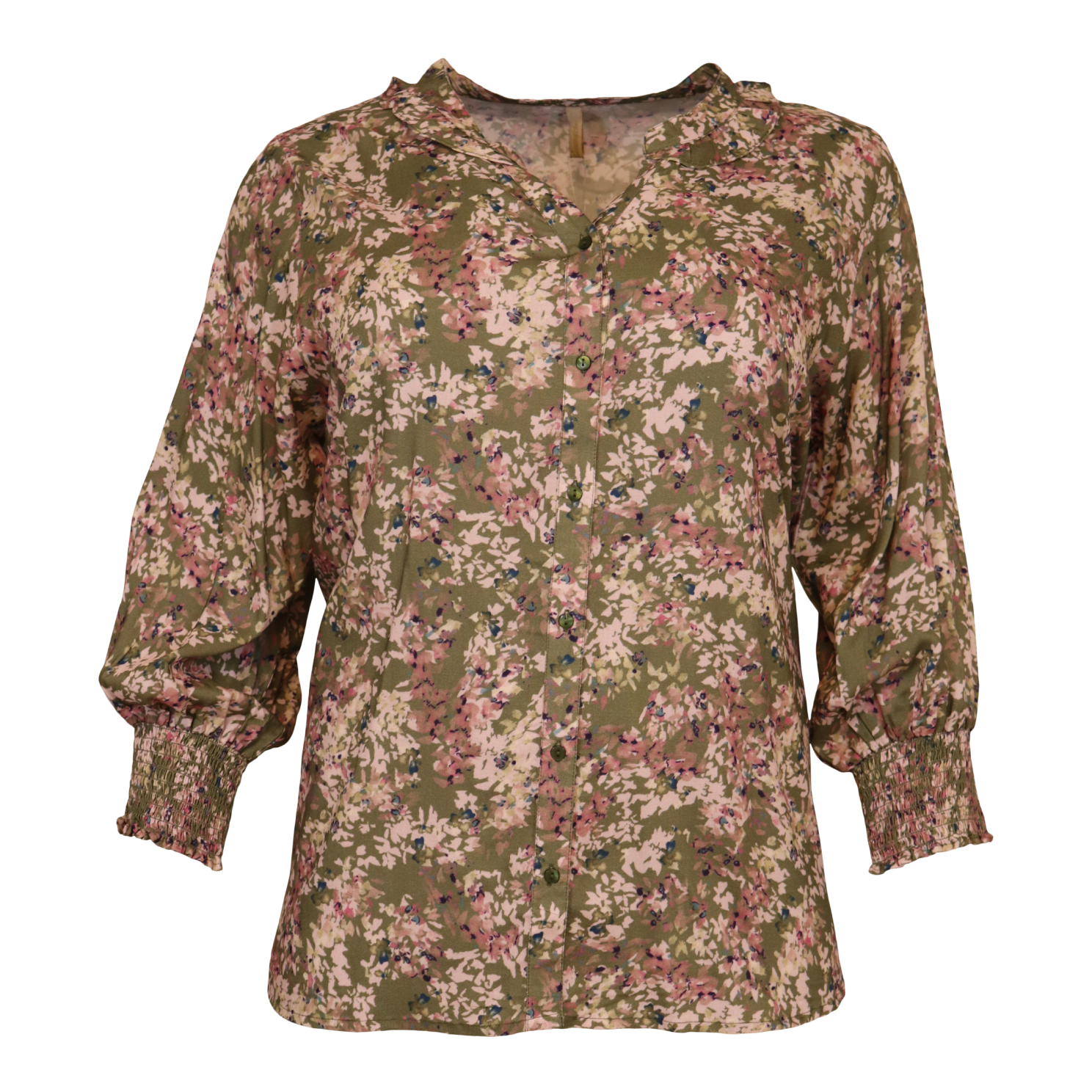 Dame Bluse Plus Size  Green Combi fra Cassiopeia hos dansk.dk