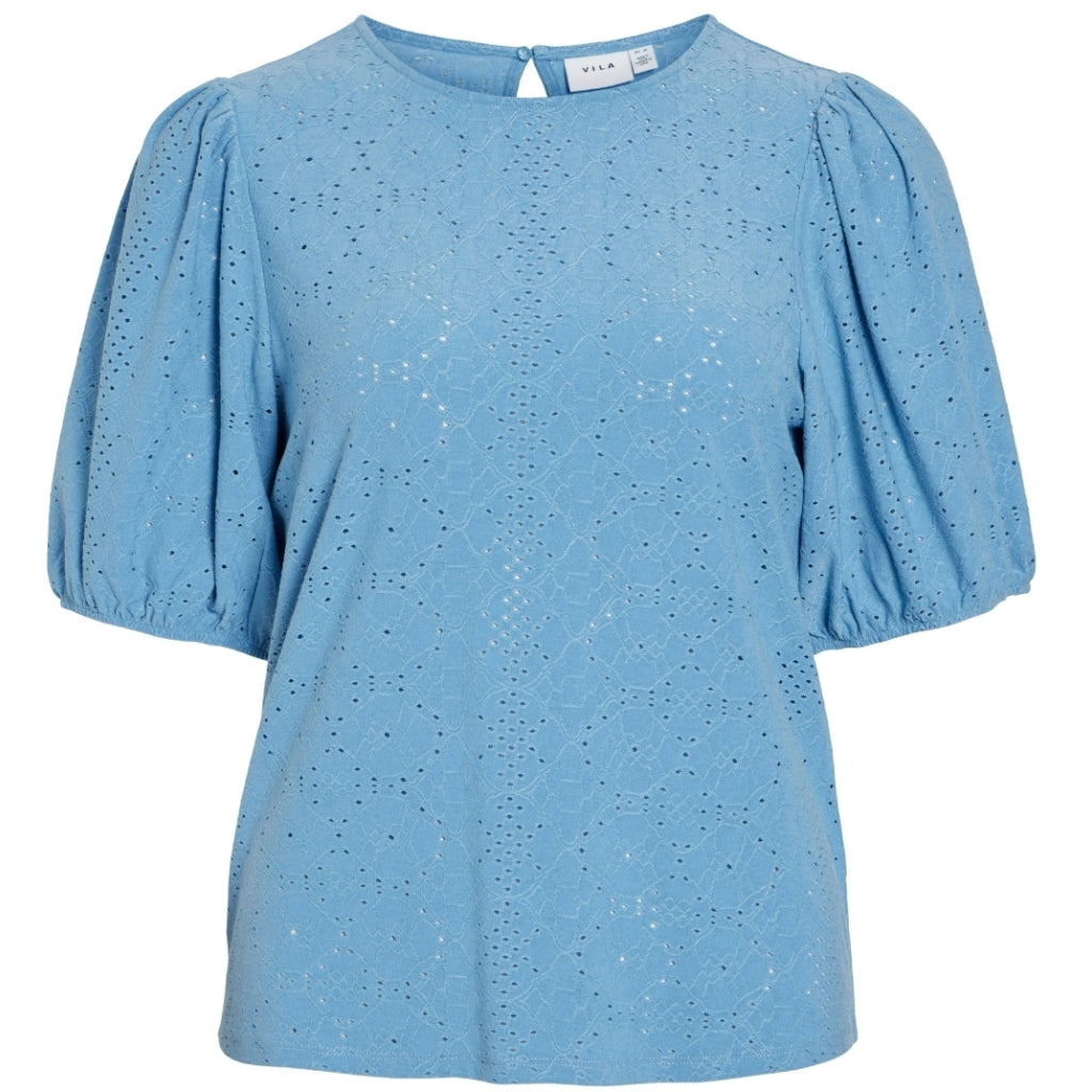 Dame Bluse Vikally  Blissful Blue fra Vila hos Klædeskabet.dk 5715360651698