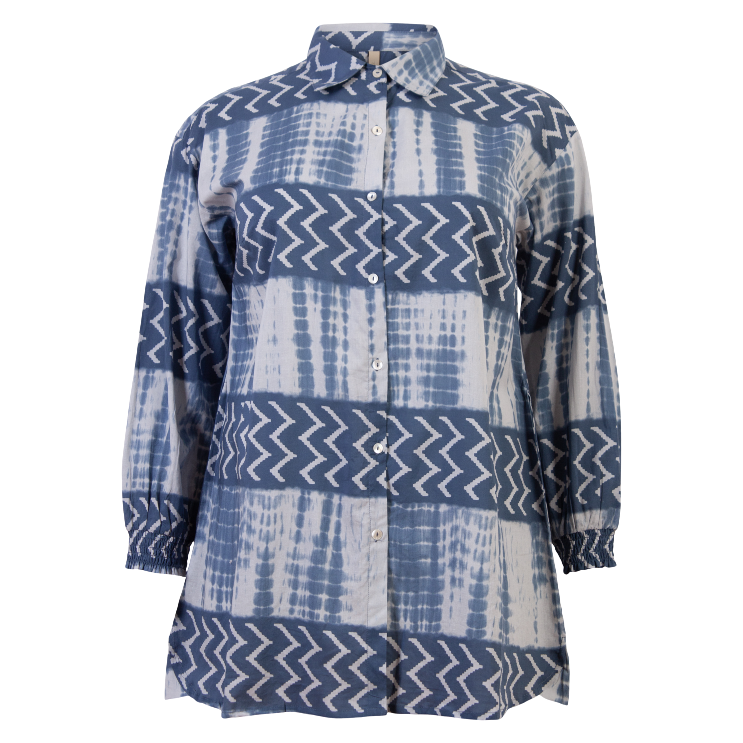 Dame Tunika Plus Size  Blue Combi fra Cassiopeia hos dansk.dk 5757150808820