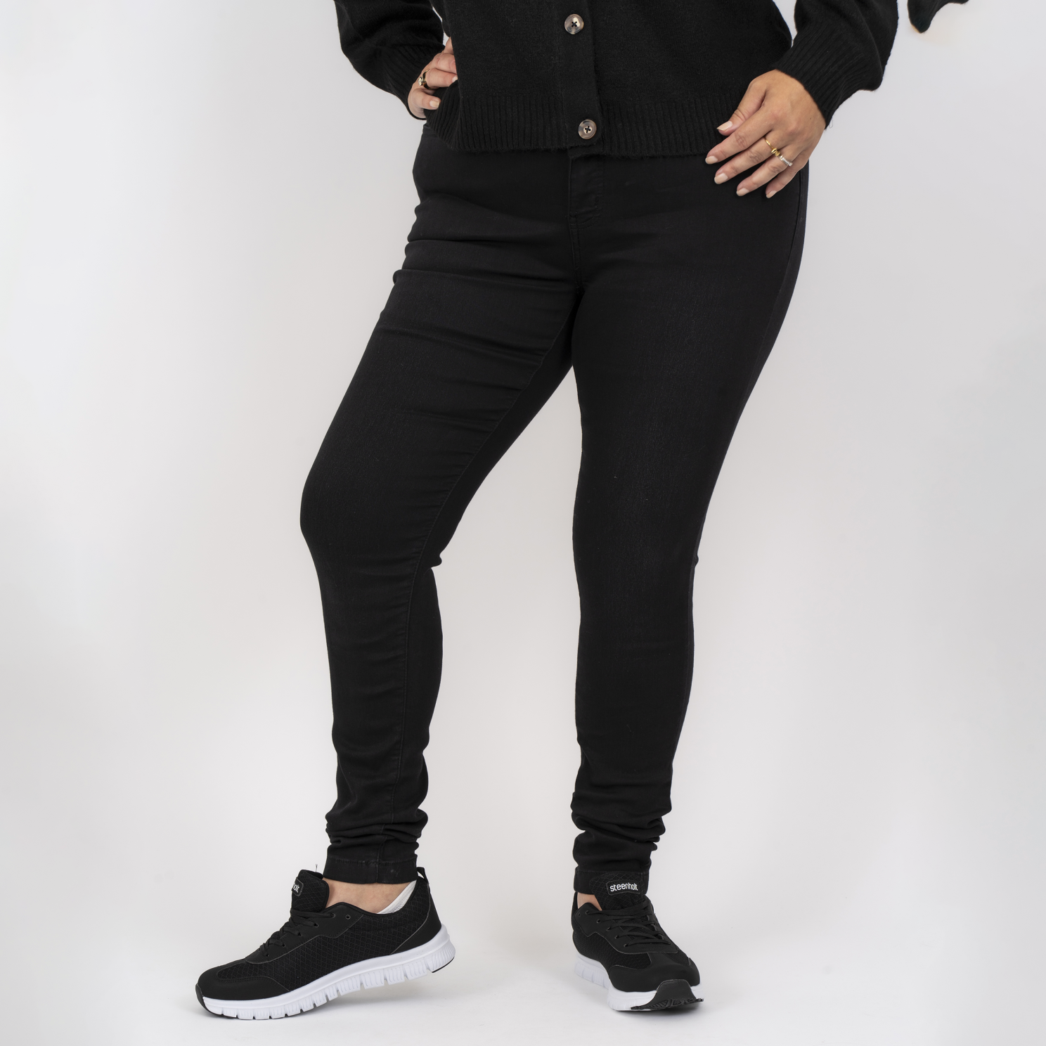 Grace Dame Jeans . Stretch Plus Size  Black fra Steenholt hos dansk.dk 5712985370799