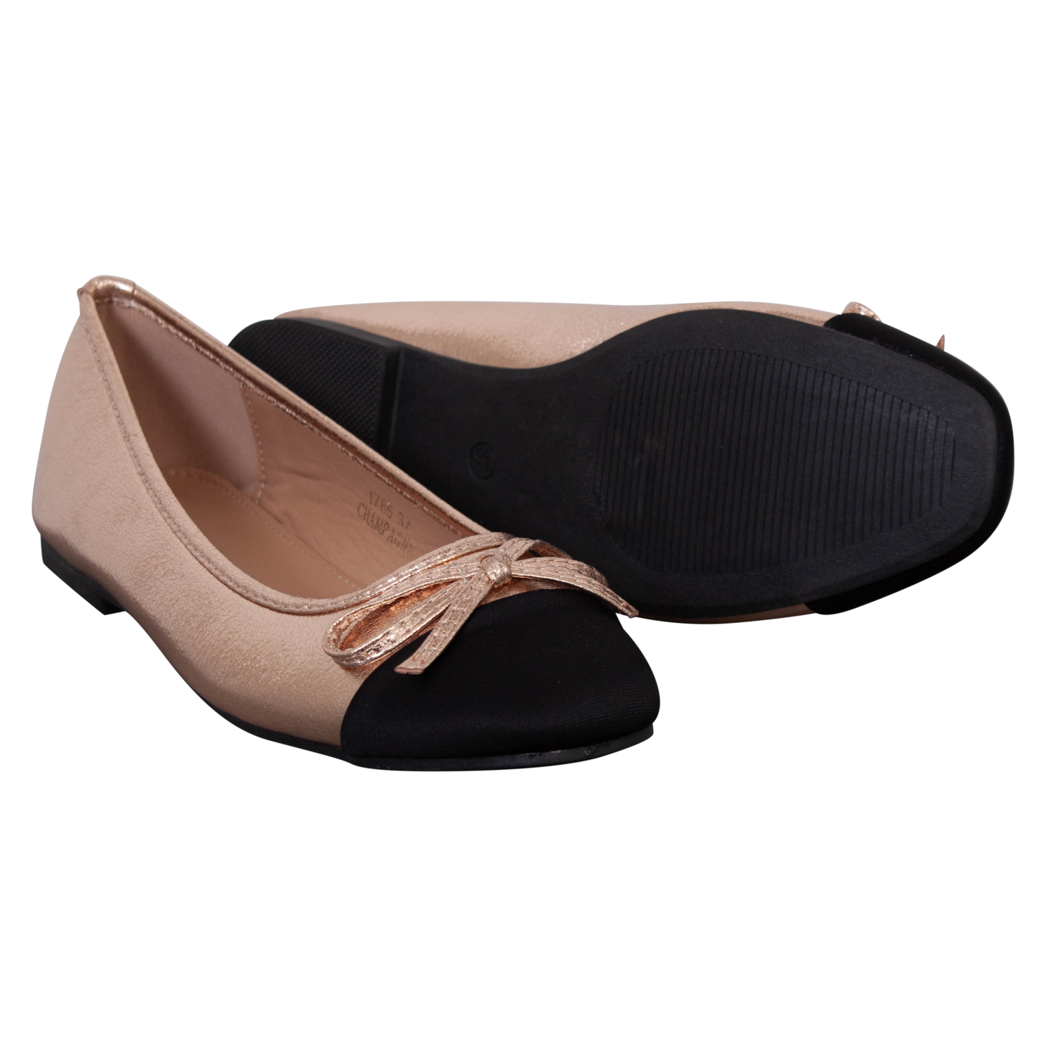 Dame Ballerina . Glimmer  Champagne fra Ideal Shoes hos dansk.dk 5714470193203