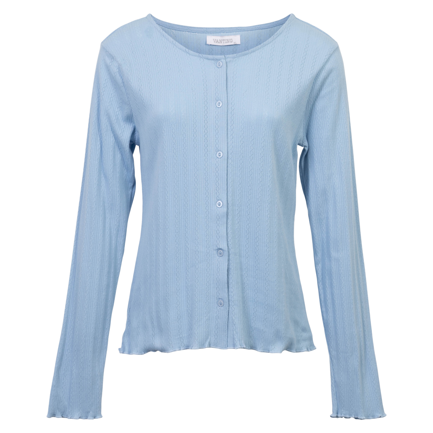 Dame Cardigan  Light Blue fra Vanting hos dansk.dk 5715066022341
