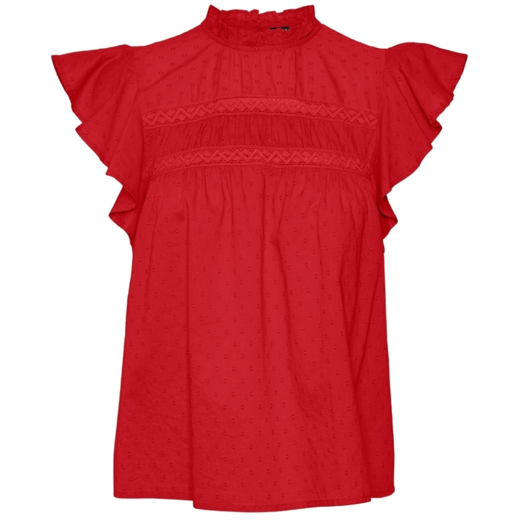 Dame Bluse Vmtrine  High Risk Red fra Vero Moda hos Klædeskabet.dk 5715676200559