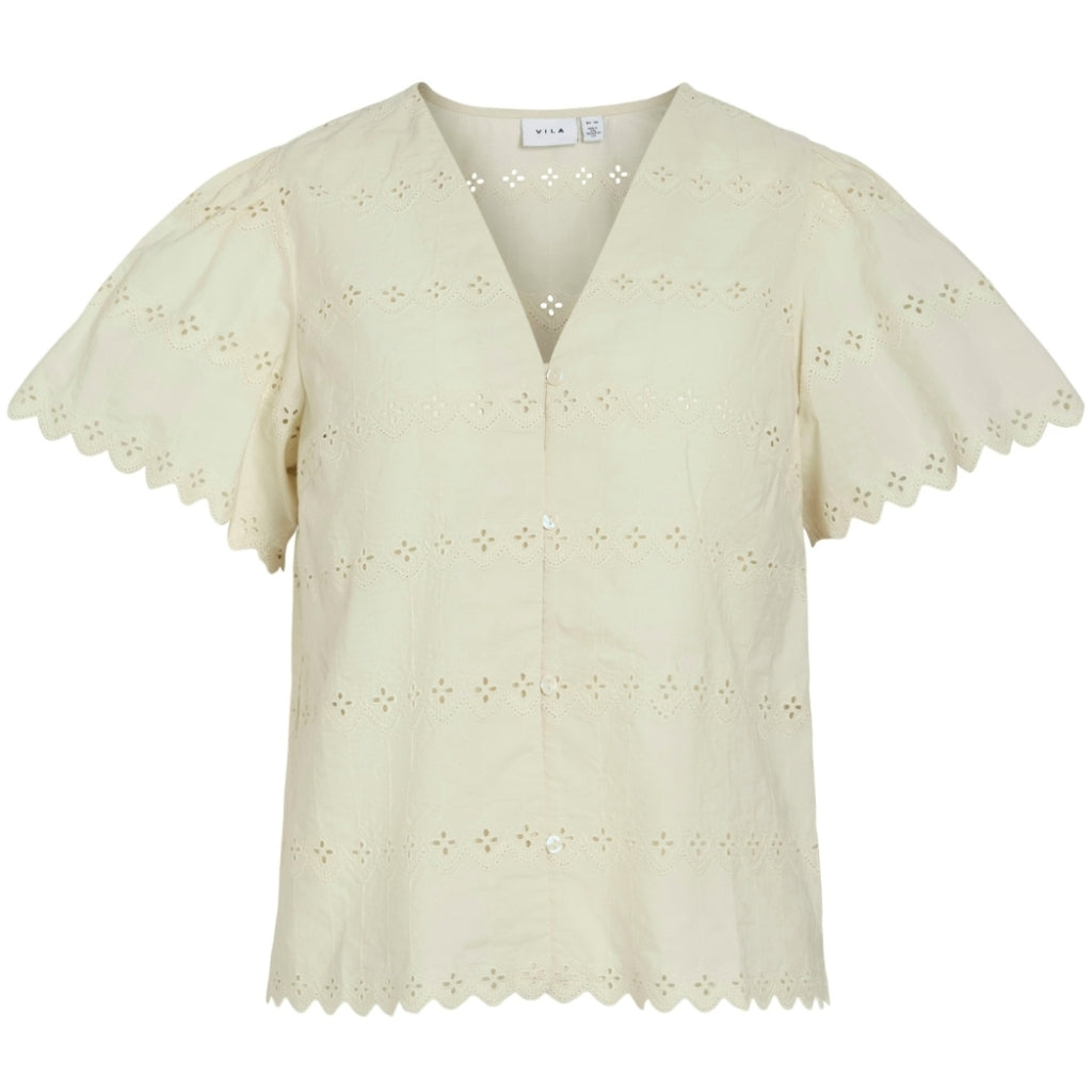 Dame Bluse Viwasat  Birch fra Vila hos Klædeskabet.dk 5715360889985