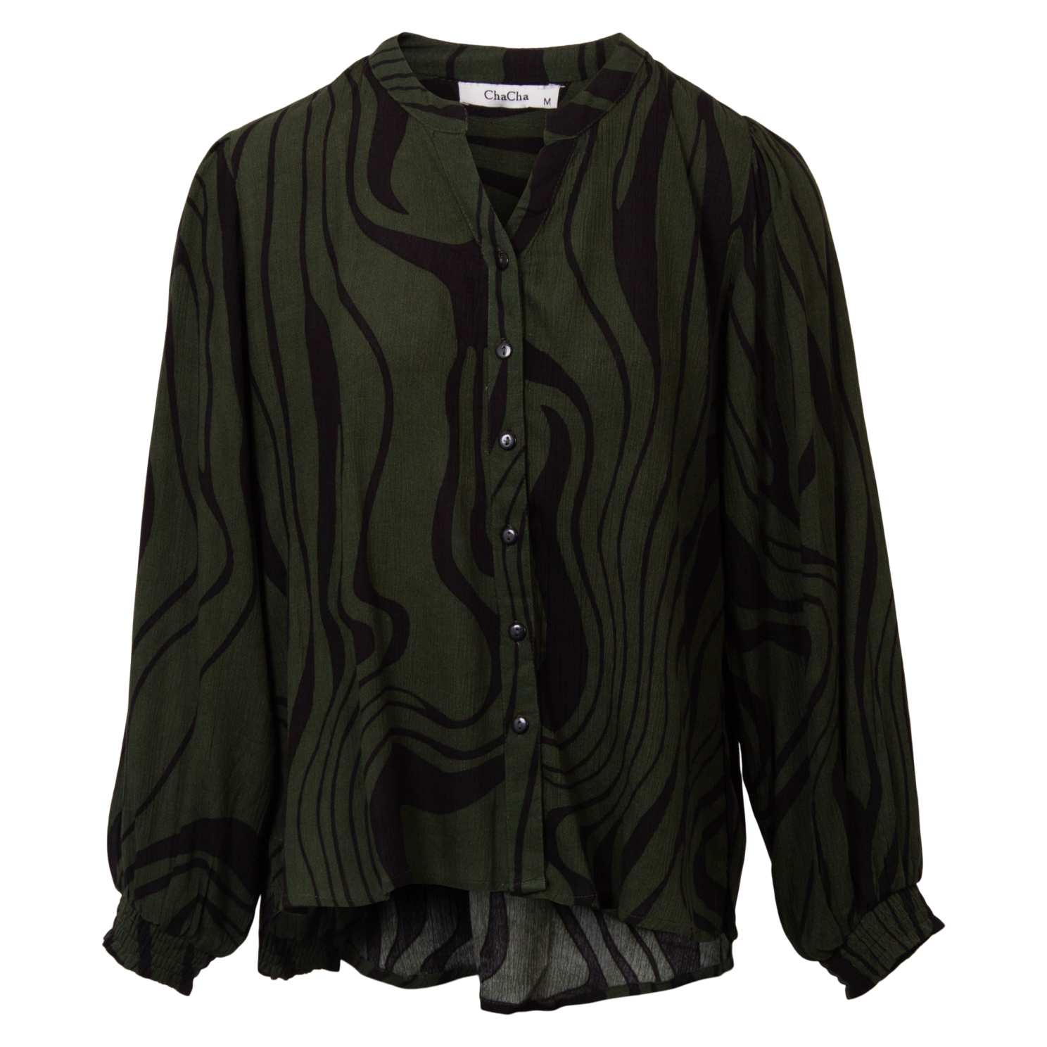 Dame Bluse  Khaki Black fra Chacha hos dansk.dk 5714470199861