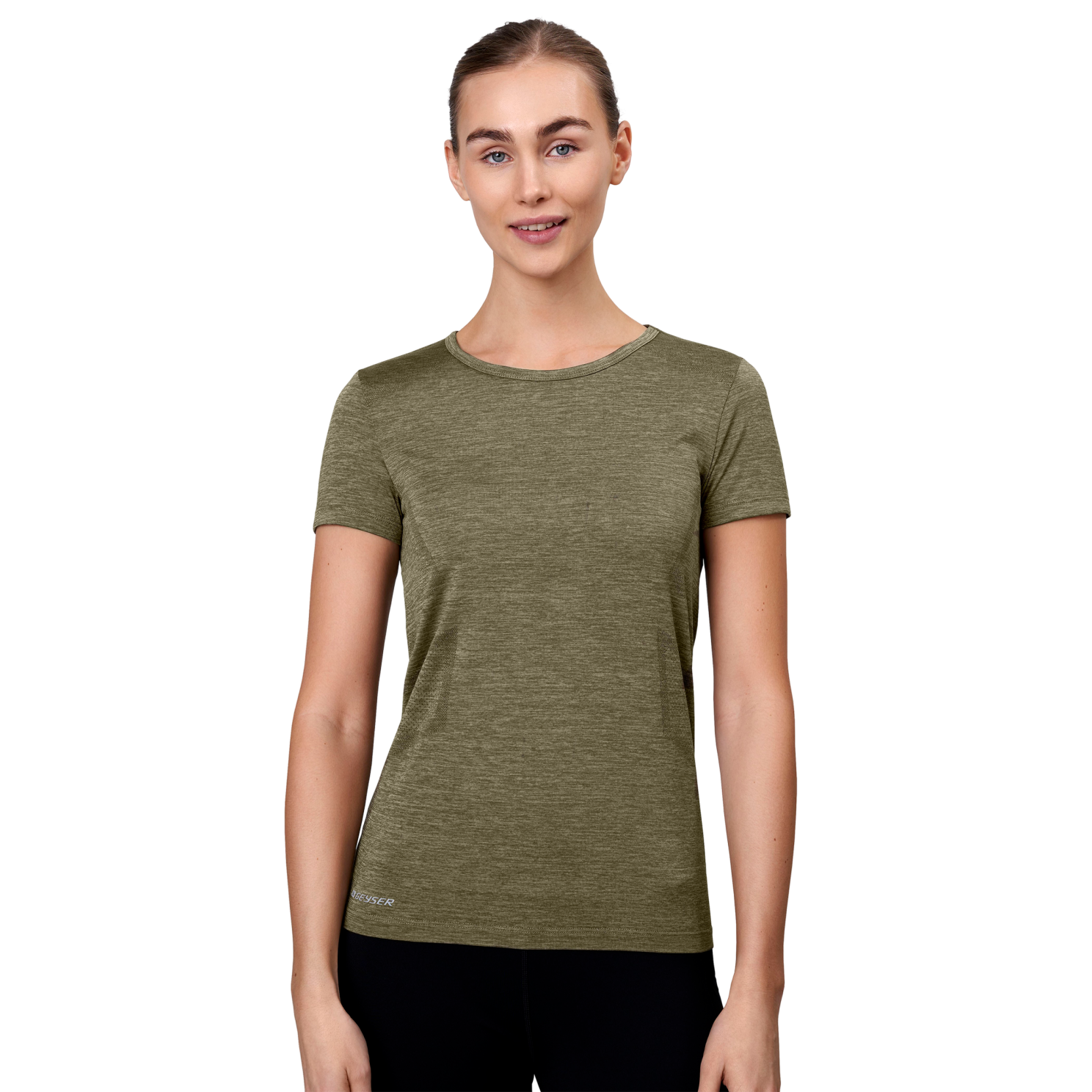 Dame ænings Shirt  Oliven Melange fra Geyser By Id hos dansk.dk 5709245944227