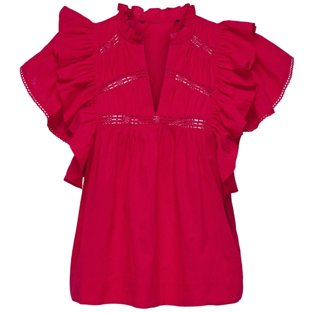 Dame Bluse Onlsunny  High Risk Red fra Only hos Klædeskabet.dk 5715716068521