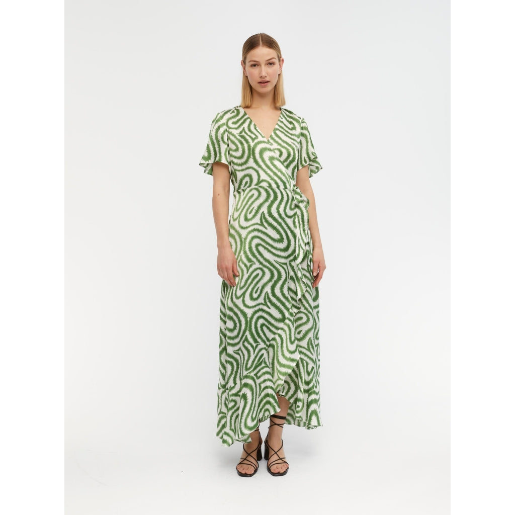 Object Dame Kjole Objgreen  Artichoke Green Graphic fra .object hos Klædeskabet.dk 5715306123036