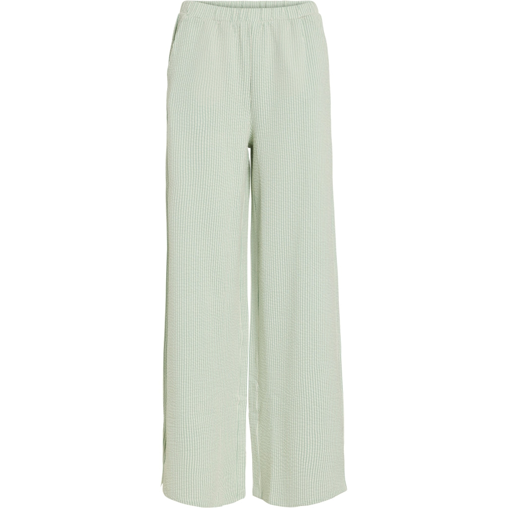 Dame Bukser Vistriplo  Silt Green Stripes Birch fra Vila hos Klædeskabet.dk 5715361239031