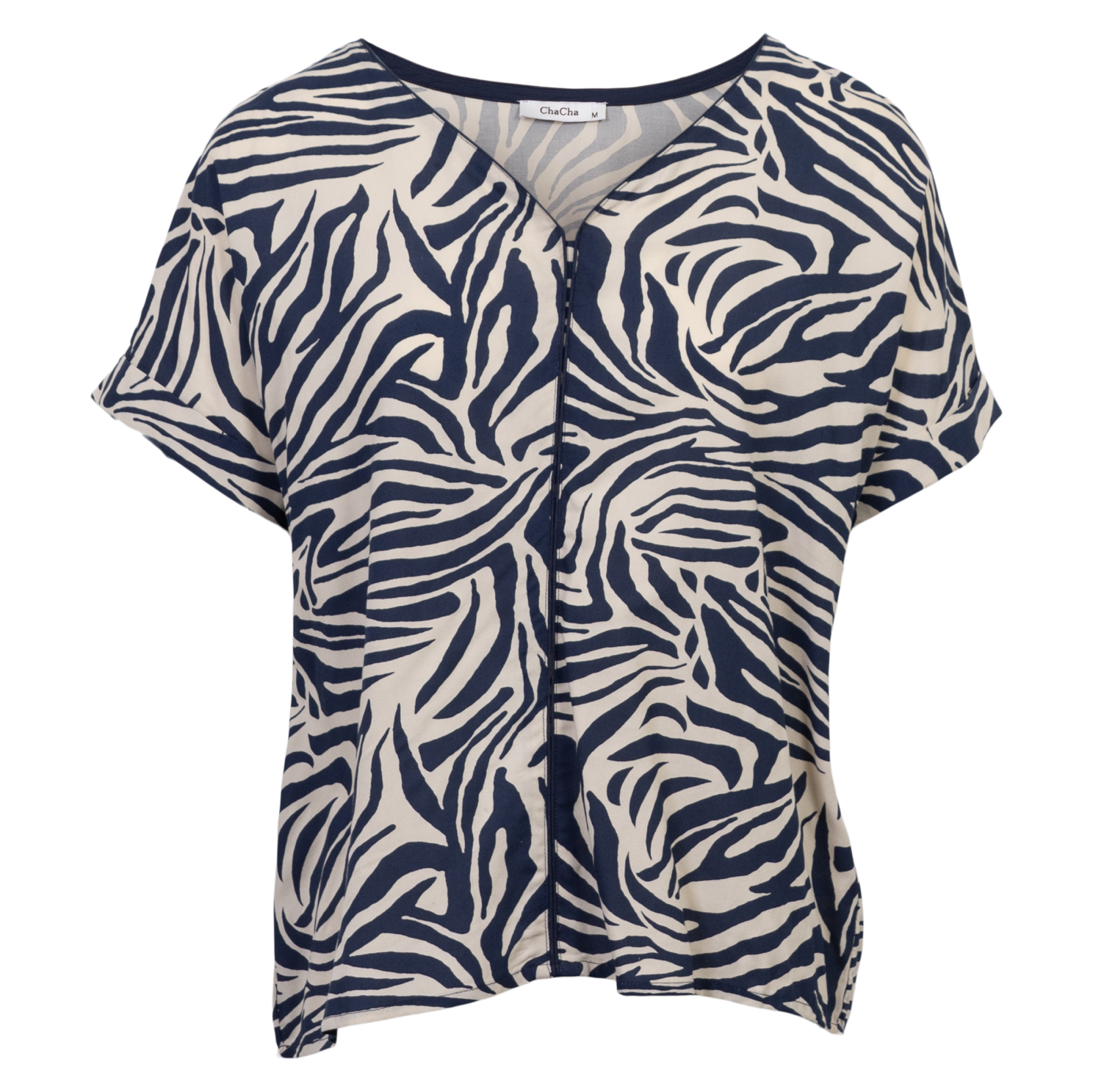 Dame Bluse  Navy Animal fra Chacha hos dansk.dk 5714990153695