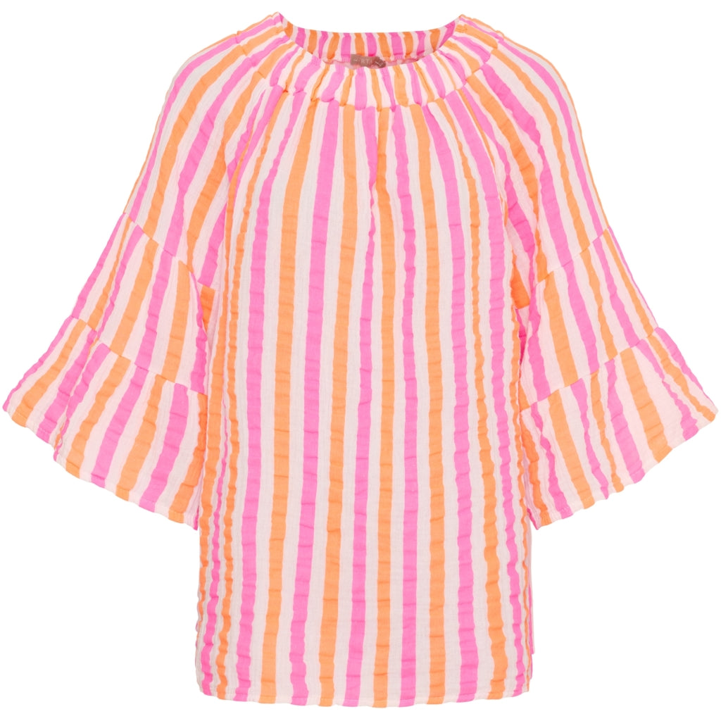 Dame Bluse Mdcputte  Orange Fuxia Stripe fra Marta Du Chateau hos Klædeskabet.dk 5715406808987