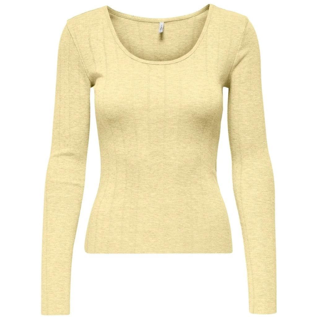 Dame Langærmet Top Onltenna  Pastel Yellow fra Only hos Klædeskabet.dk 5715830195301
