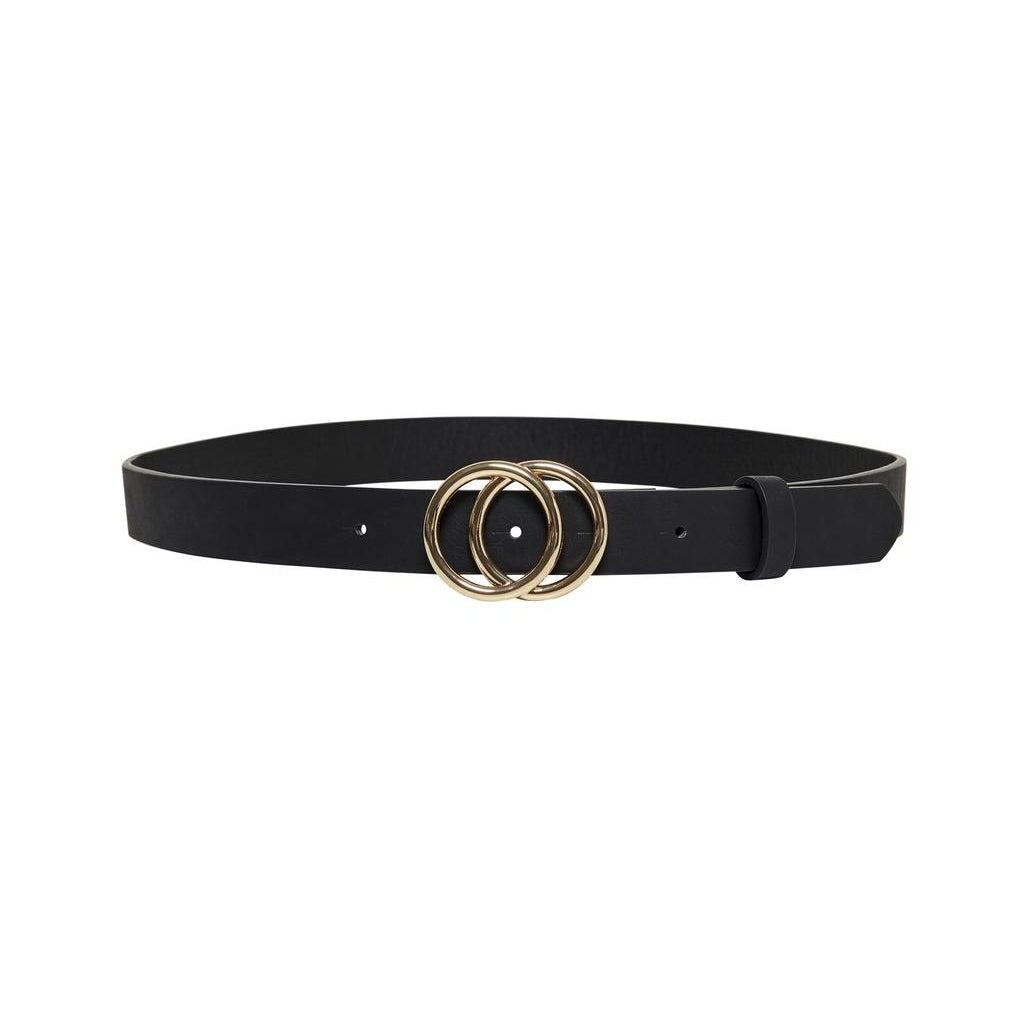 Dame Faux æder ælte Onlrasmi  Black Shiny Gold Buckle fra Only hos Klædeskabet.dk 5714504439024